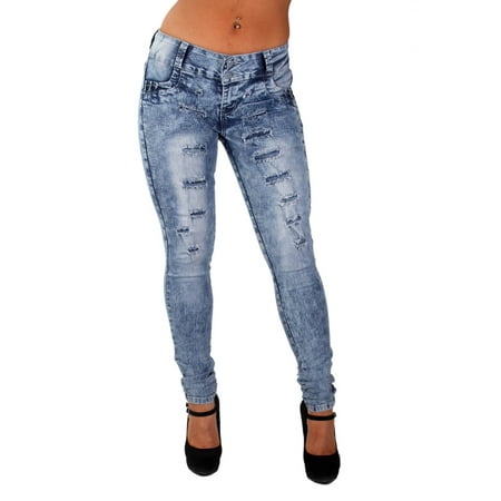 Style G675 Colombian Design, Butt Lift, Levanta Cola, Ripped Skinny (Best Skinny Jeans Uk)