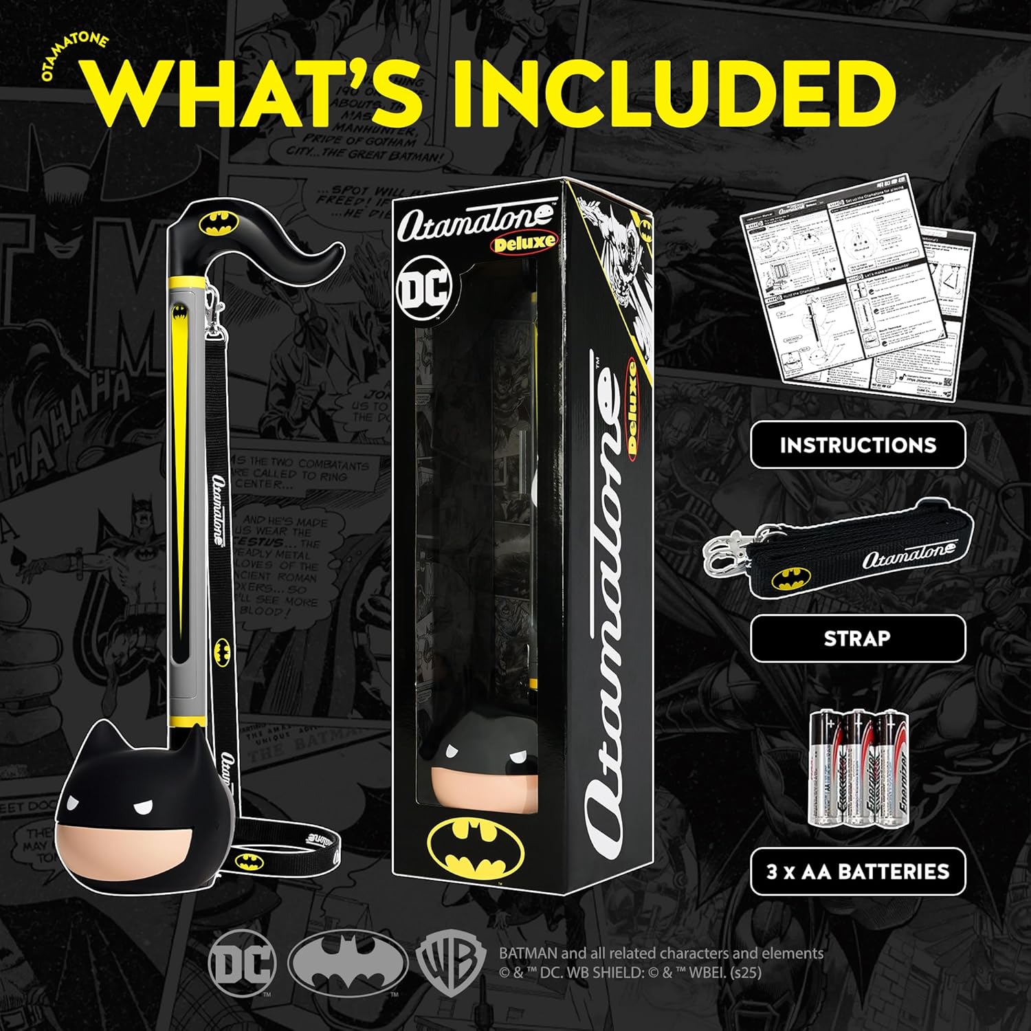 Otamatone Deluxe Electronic Musical Instrument Toy for Children Unisex Adults - Batman