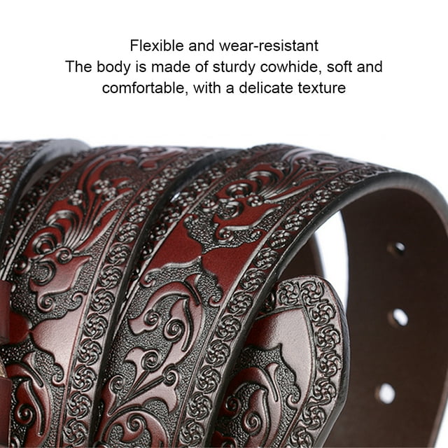 Becaristey Sleek And Functional Fashion Printing Belt For Men Flexible And Smooth PU Orange 110cm 1Set