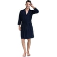 thumbnail image 1 of XINQIHANG Men's Waffle Robe, Lightweight Knee Length Kimono Bathrobe, Nightgown Shower Robe for Spa, 1 of 6