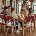 thumbnail image 5 of Christmas Snowman Chair Covers Set of 1 Squirrel Cat Winter Tree Snowflake Plaid Chair Back Covers Stretch Removable Washable Slipcovers Protector for Dining Room Kitchen Party Decor, 5 of 5