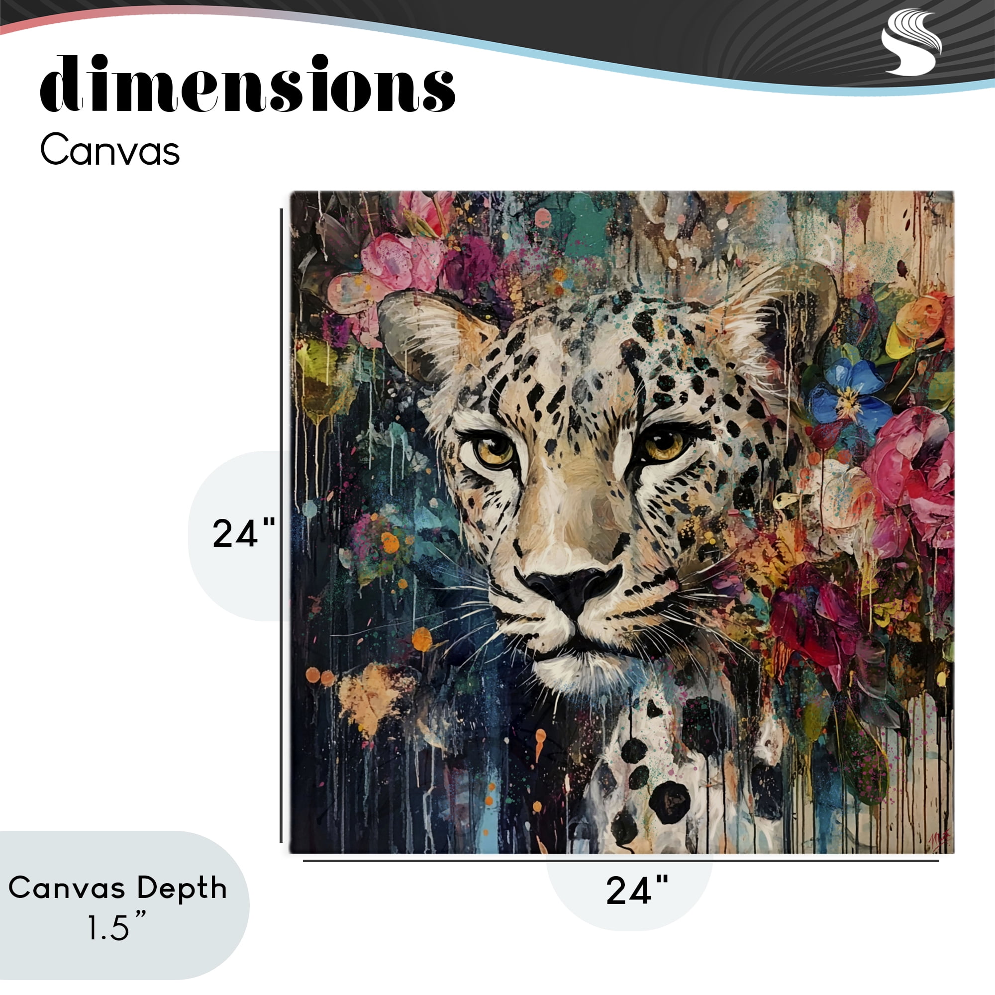 Stupell Industries Cheetah & Exotic Blooms Canvas Wall Art, design by Marta Wiley