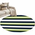 thumbnail image 3 of Non-Slip Rug Pad Rugs Green Black White Horizontal Stripes Round Area Rugs 4Ft Soft Carpet Pads for Living Room Kids Room, Abstract Art, 3 of 9