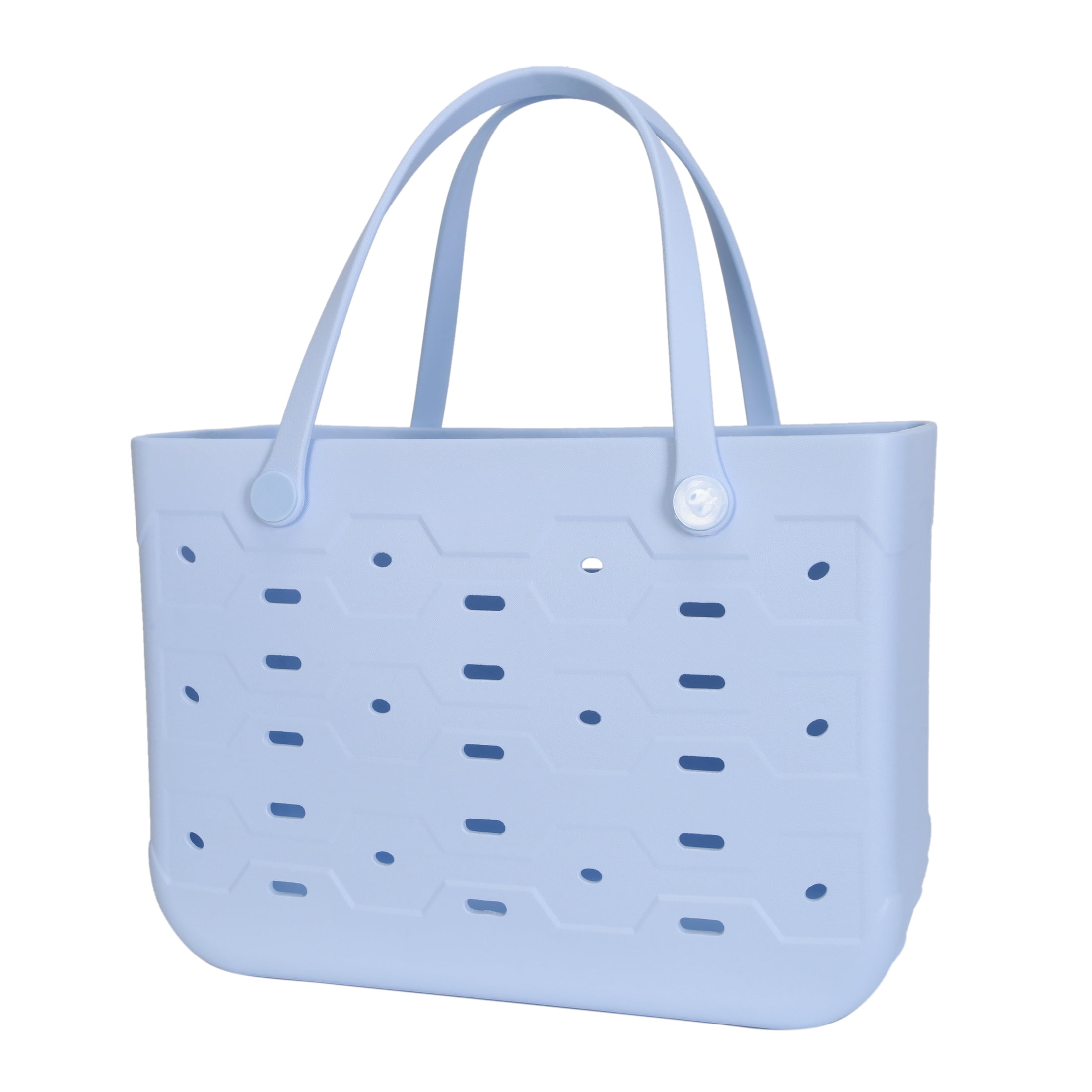 Mainstays All Purpose, Large EVA Flex Tote – 18in W x 8.75in D x 13in H – Waterproof, Washable - Pale Blue