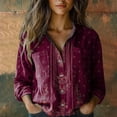 thumbnail image 3 of Shirts For Women Women Cotton Shirt Printed Fashion Button Down Shirts Casual Tops Long Sleeve Blouse Womens Tops, 3 of 3