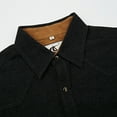 thumbnail image 6 of COEVALS CLUB Men's Flannel Western Pearl Snap Corduroy Lined Plaid Work Long Sleeve Shirts 17 Black X-Large, 6 of 7