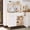 Wood color + white draw surface, variant on Modern Fluted Sideboard Buffet Coffee Bar Cabinet with 2 Drawers & Adjustable Shelves, Wood Console Storage Table for Dining Kitchen Living Hallway, Shallow Ivory