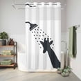 thumbnail image 6 of No Hook Shower Curtain, Giraffe Showering Shower Curtains for Bathroom with See Through Top Window, Modern Abstract Art Funny Animals Waterproof & Washable Bath Curtain Small Stall 36"x78", 6 of 9