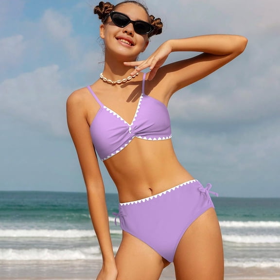 Girl Bathing Suits 2 Piece Vacation Sleeveless Bikini Beach Sport Teen Girl Bikini 15-16 Years
