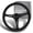 Black Leather / Black, variant on W-Power 14" Black Galaxy Glitter Wood 6-Hole 3-Spoke Black Center Steering Wheel
