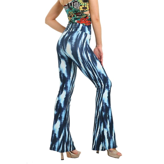 Colisha Womens Casual Bell Bottom Flare Yoga Pants Trousers Workout Jogging Pants Printed Stretch Slim Fit Pants