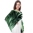 thumbnail image 4 of Tropical Jungle Palm Leaves Light and Breathable Chiffon Yarn Silk scarf for Women, Translucent 180*73 Size - Elegant Head Scarf for All Seasons, 4 of 6