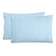 Bare Home Flannel Pillowcase Set - 100% Flannel Cotton - Double Brushed - King Set of 2, Light Blue