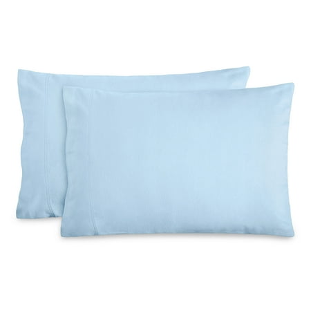 Bare Home Flannel Pillowcase Set - 100% Flannel Cotton - Double Brushed - King Set of 2, Light Blue