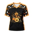 thumbnail image 4 of Ahadesign Pumpkin Shirt Plus Size Halloween Shirts for Women Pumpkin Graphic Tshirt Fall Casual Short Sleeve Tee Tops (Black,XL), 4 of 6