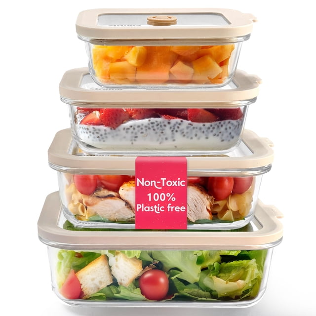 Set de 4 Contenedores Herméticos para Alimentos Ziruma de Vidrio
