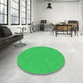 thumbnail image 4 of Ahgly Company Machine Washable Indoor Round Transitional Lime Green Area Rugs, 8' Round, 4 of 7