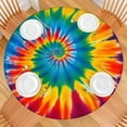 thumbnail image 2 of Rainbow Tie Dye Mandala Pattern Round Fitted Tablecloth with Elastic Edge,Dining Table Cover Waterproof,Outdoor Round Tablecloth for Camping,Dining,Indoor and Outdoor, 2 of 7