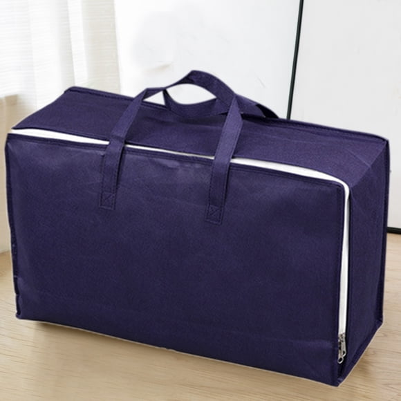 Renjiang Large Moving Boxes and with Zippers & Handles Moving Supplies with lids, Heavy Duty Totes for Storage Bags for Space Saving, Fold Flat, Moving and Storing Blue