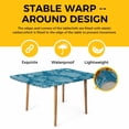 thumbnail image 4 of Blue Coastal Table Cloths for 4 Foot Rectangle Tables, Starfish Coral Summer Beach Ocean Patio Waterproof Elastic Fitted Tablecloths, Washable Rectangular Table Cover for Camping, 4 of 8
