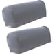 thumbnail image 5 of Juego de 4 fundas antipolvo para reposabrazos de sofás y sillones, de piel sintética elástica. gris, 5 of 9