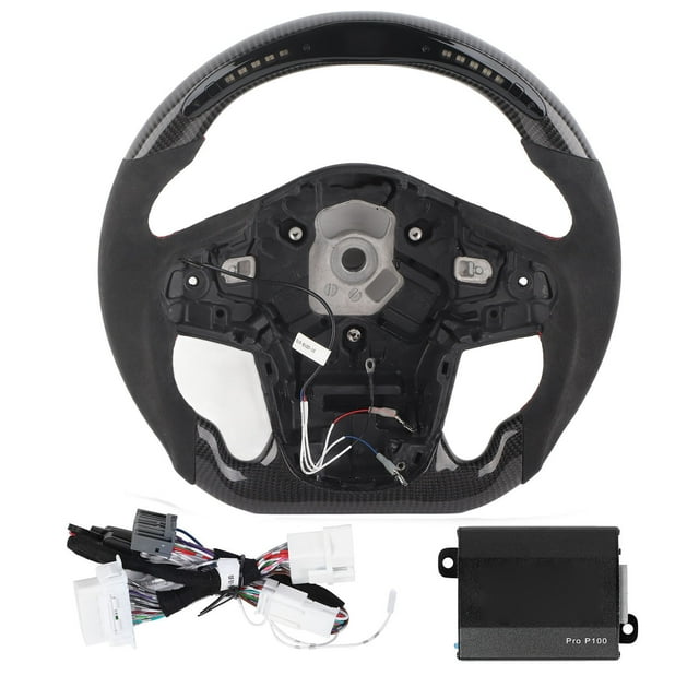 LED Steering Wheel,Carbon Fiber LED Shift LED Carbon Fiber Steering Wheel LED Shift Lights Display Steering Wheel Top Tier Quality
