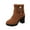 Brown, variant on Women's Ankle Boots Mid Chunky Heeled Booties Casual Comfortable Fleece Fall Winter Round Toe Short Boots for Women Black 7(39)