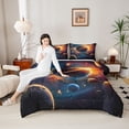 thumbnail image 4 of Homewish Universe Galaxy Bedding Comforter Set 2pcs for Boys Girls,Cosmos Planet Twin Comforter Sets Microfiber,Psychedelic Starry Sky Breathable Bedding Set,Luxury Bedroom Decor,Reversible, 4 of 8