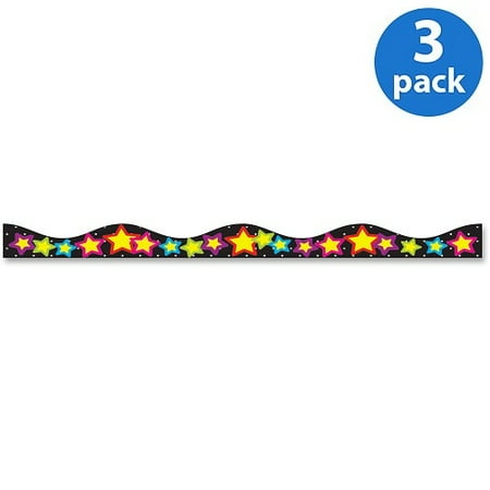 Multi Color Star Design - (3 Pack) Ashley, ASH10177, Stars Design Magnetic Border, 12 Piece, Multicolor