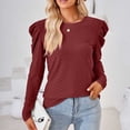 thumbnail image 6 of Viadha Women Long Sleeve Shirts Casual Tops Dressy Blouses Fashion Pleated Tunic, 6 of 7
