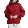 thumbnail image 2 of Lilgiuy Women's Turtleneck Long-sleeved Casual Sweater Pullover Sweater Outwear, 2 of 5