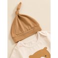 thumbnail image 6 of Aojekbee Baby Boys 3Pcs Summer Outfits Short Sleeve Bear Print Romper + Pants + Hat Set Newborn Clothes, 6 of 10