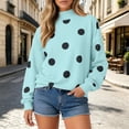 thumbnail image 2 of Womens Polka Dot Sweatshirts Neck Long Sleeve Pullover Tops Oversized Drop Shoulder Loose Fit Soft Cute Graphic Print Y2K Casual Fall Fashion Outfits, 2 of 7