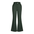 thumbnail image 7 of yueewhu Women's Corduroy Flare Pants Elastic Waist Bell Bottom Trousers 2026 Fall Pants (Army Green, XXL), 7 of 7