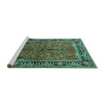 thumbnail image 2 of Ahgly Company Machine Washable Indoor Round Persian Turquoise Blue Traditional Area Rugs, 3' Round, 2 of 4