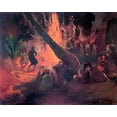 thumbnail image 2 of Gauguin, Paul 14x12 White Modern Wood Framed Museum Art Print Titled - Tahitian Dance, 2 of 4