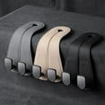 thumbnail image 5 of 2 Pack Lodkmivi Car Headrest Hooks for Purses and Bags Cute Leather Car Seat Back Head Rest Double Hooks for Bags Cute Pink Beige Car Accessories Headrest Back Seat Handbags Hook (Beige 2 Pack), 5 of 11