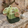thumbnail image 3 of Handmade Crochet Flower Tote Boho Striped Handbag Beach Bag Crossbody Shoulder Bag Crocheted Floral Purse for Women Vacation Street, 3 of 8