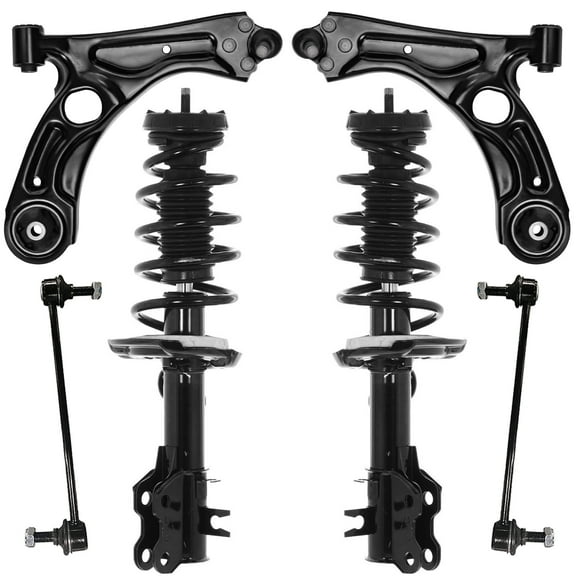 Detroit Axle - 6pc Front Struts Kit for 2013-2016 Chevrolet Sonic [RS], 2 Struts with Coil Spring 2 Lower Control Arms with Ball Joints 2 Sway Bars 2014 2015 Replacement Suspension