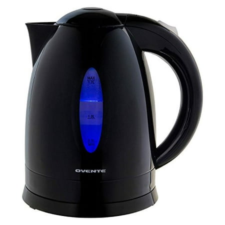 Ovente 1.7L BPA-Free Electric Kettle, Fast Heating Cordless Water Boiler with Auto Shut-Off and Boil-Dry Protection, LED Light Indicator, Black