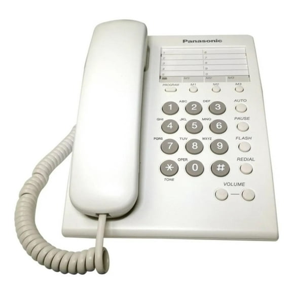 Teléfono Alámbrico Panasonic KX-TS550MEW Oficina Casa Blanco