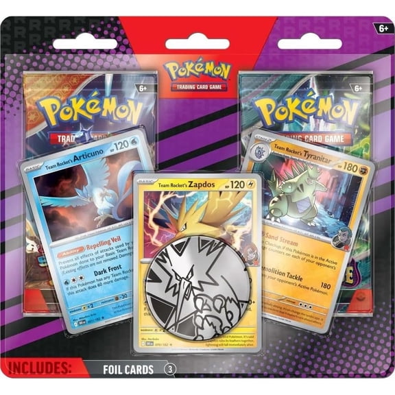 Pokemon TCG: Team Rocket Articuno, Zapdos, Tyranitar 2 Pack Blister