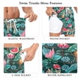 thumbnail image 5 of FORMRS Mens Swim Trunks Mesh Liner Quick Dry Casual Beach Board Shorts with Pockets, Sizes S-2XL, Green Tropical Pattern, 5 of 9