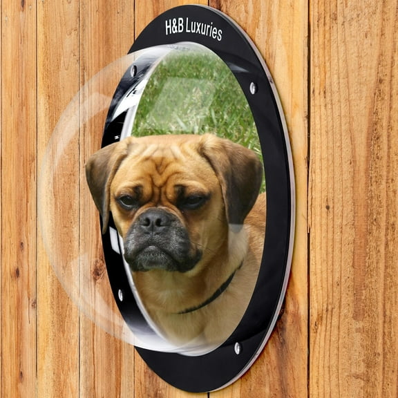 H&B Luxuries Dog Fence Window, 12.5 Inch Acrylic Dome Peek Bubble for Dogs to See Outside FW059