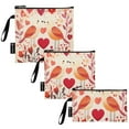 thumbnail image 2 of Haosy 3 Pack Reusable Ziploc Bags BPA Free Healthy Food Storage Bag Leakproof Sandwich Snack Freezer Bags Lovebirds with Flowers Vines Hearts, 2 of 7