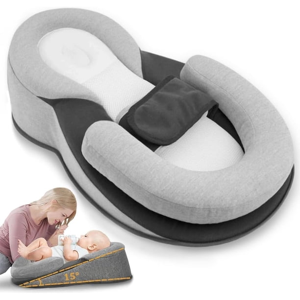 Almohada nido para bebé Gotvspt, soporte para lactantes con cuña antirreflujo
