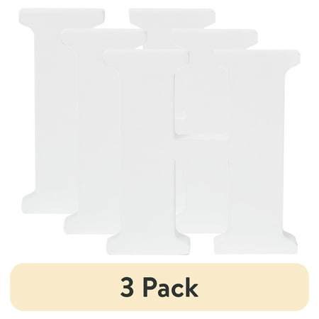 (3 pack) Cousin DIY 3" White Wood Letter H