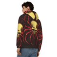 thumbnail image 4 of Uemuo Red Skull Spider for Men's Fashion Full-zip Hoodies & Sweatshirts with Kangaroo Pocket, Zip-up Hooded Sweatshirt, Moisture Wicking & Breathable-Small, 4 of 5