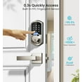 thumbnail image 4 of Veise Fingerprint Smart Locks for Front Door with Handle Set, App Control, Keyless Entry, Electronic Digital Keypad Deadbolt, Auto Lock, Waterproof, Easy to Install, Satin Nickel, 4 of 9