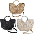 thumbnail image 3 of CHUANK Straw Crossbody Bag with Handle - Straw Purse (Natural), 3 of 7